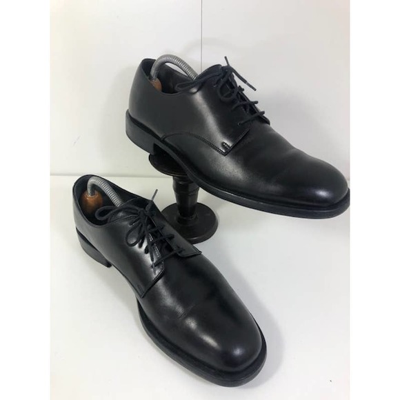 Robert Clergerie Ban Derby Slofox Dress Shoes Leather Black Men\'s US 8.5